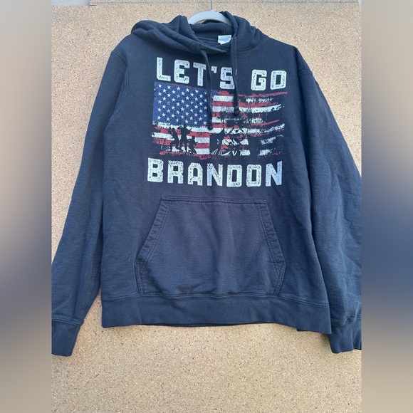 Black Graphic Hoodie Let’s Go Brandon Size Large - Picture 1 of 7